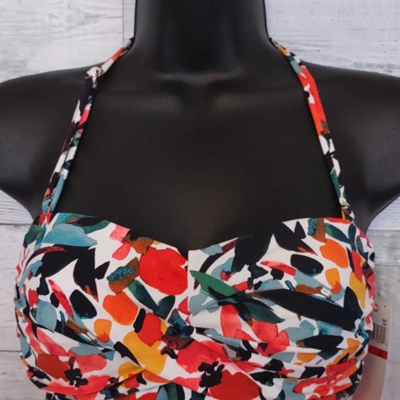 Anne Cole Twist Front Bandeau Tankini Swim Top XS - Picture 5 of 10
